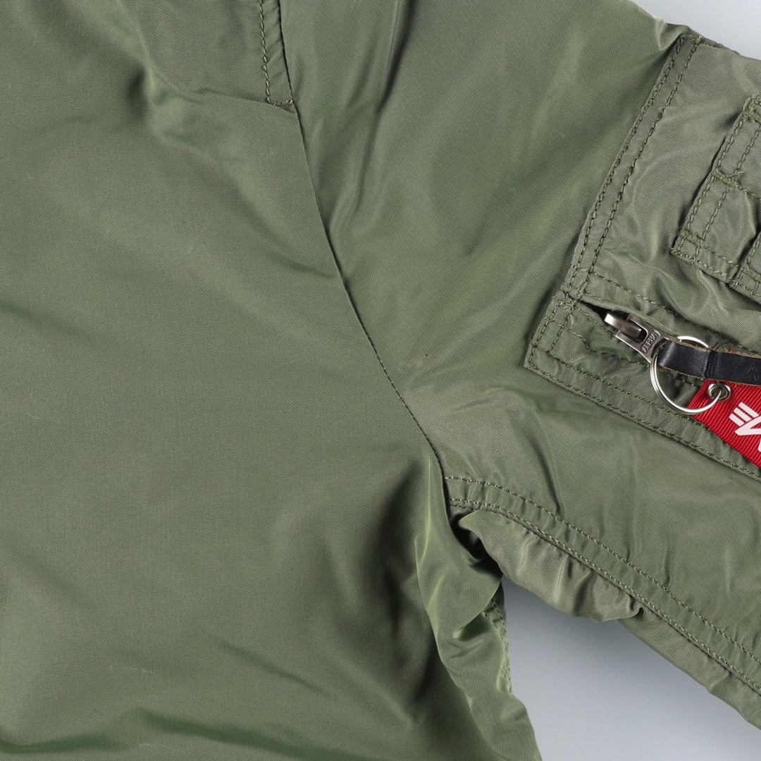 Civilian Alpha MA-1 Military Flight Jacket, Men's Size Small Nylon Khaki type Vintage Second Hand