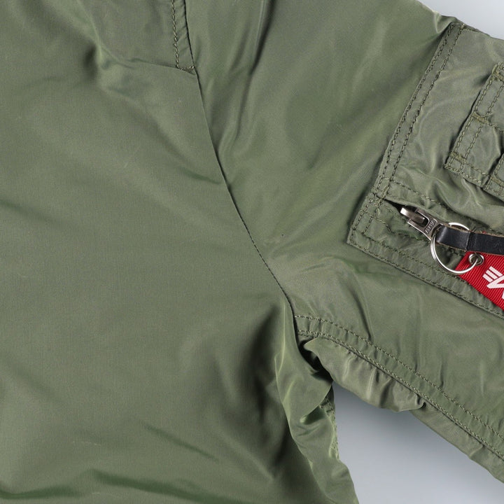Civilian Alpha MA-1 Military Flight Jacket, Men's Size Small Nylon Khaki type Vintage Second Hand