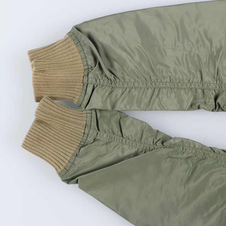 Civilian Alpha MA-1 Military Flight Jacket, Men's Size Small Nylon Khaki type Vintage Second Hand