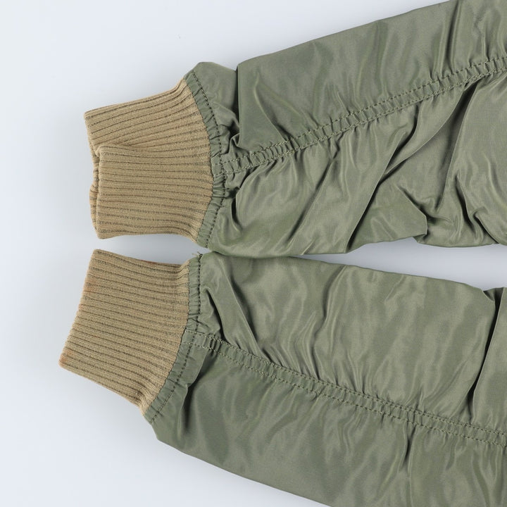 Civilian Alpha MA-1 Military Flight Jacket, Men's Size Small Nylon Khaki type Vintage Second Hand