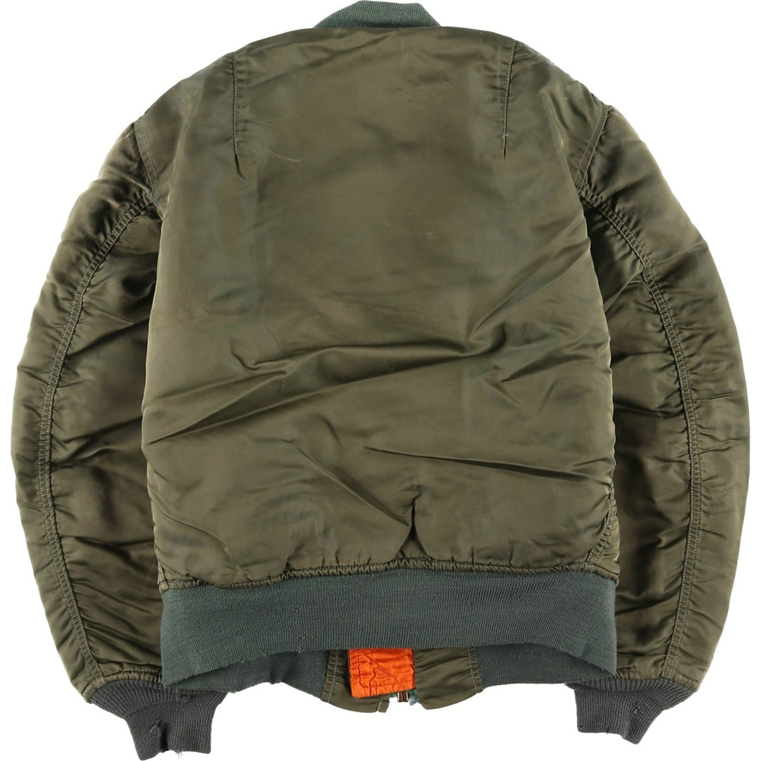 Civilian-made Alpha Industries MA-1 type padded military flight jacket, made in the USA, men's size S equivalent, vintage. Nylon Khaki type Vintage Second Hand