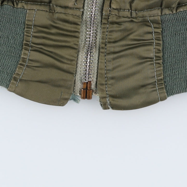 Civilian-made Alpha Industries MA-1 type padded military flight jacket, made in the USA, men's size S equivalent, vintage. Nylon Khaki type Vintage Second Hand