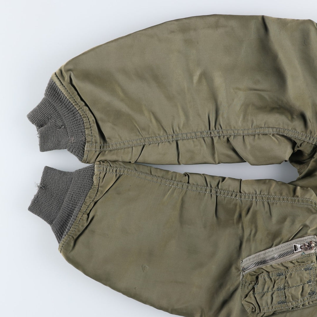 Civilian-made Alpha Industries MA-1 type padded military flight jacket, made in the USA, men's size S equivalent, vintage. Nylon Khaki type Vintage Second Hand