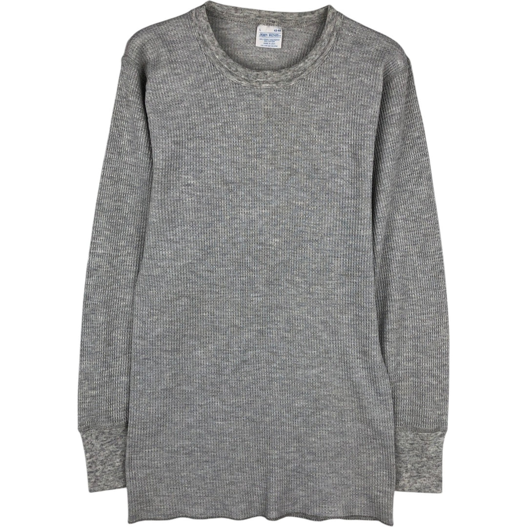 JOHN HENRY Thermal Long-Sleeve T-Shirt, Waffle Knit, Made in USA, Men's Size L (equivalent) polyester gray type Vintage Second Hand