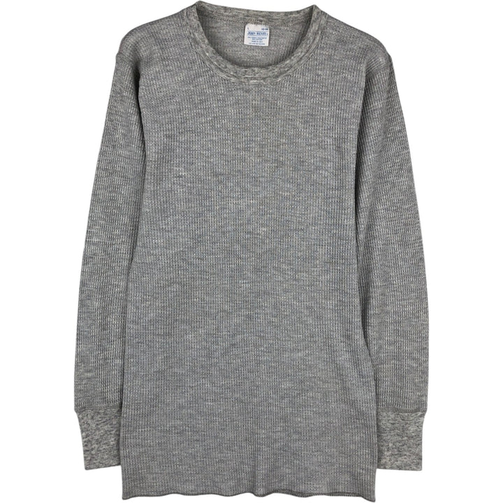 JOHN HENRY Thermal Long-Sleeve T-Shirt, Waffle Knit, Made in USA, Men's Size L (equivalent) polyester gray type Vintage Second Hand