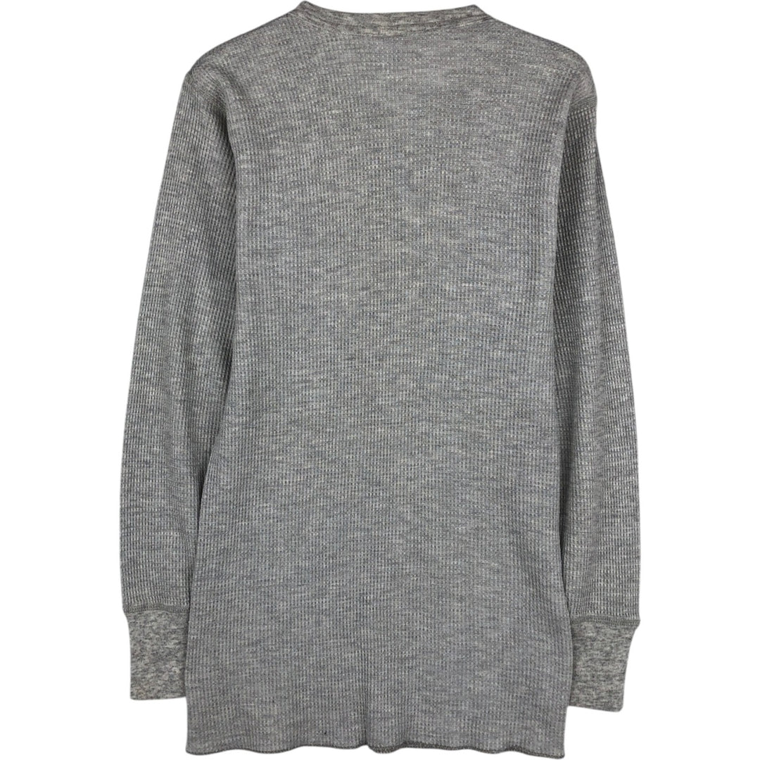 JOHN HENRY Thermal Long-Sleeve T-Shirt, Waffle Knit, Made in USA, Men's Size L (equivalent) polyester gray type Vintage Second Hand