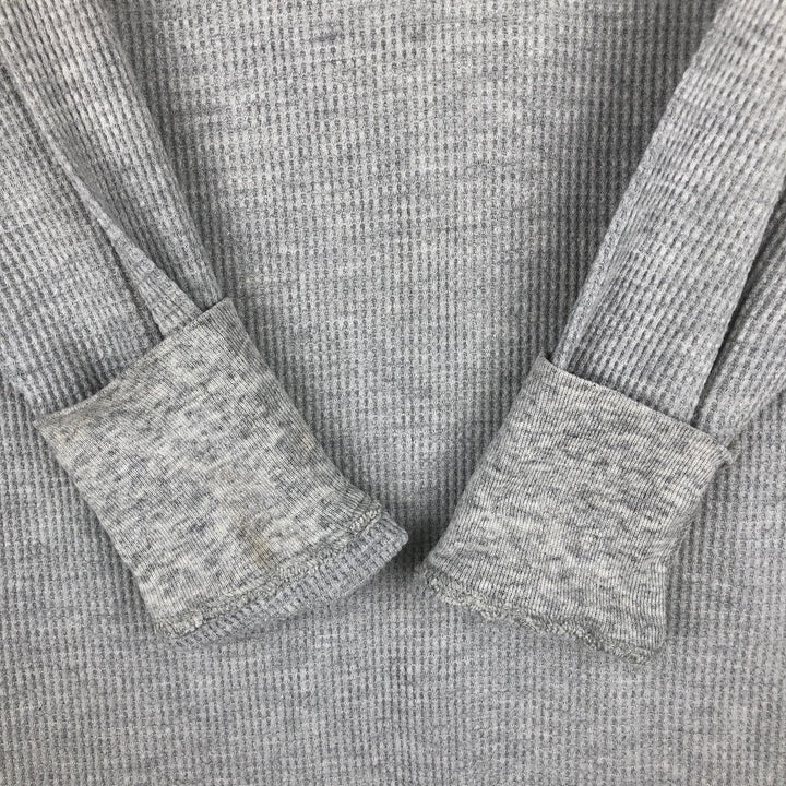 JOHN HENRY Thermal Long-Sleeve T-Shirt, Waffle Knit, Made in USA, Men's Size L (equivalent) polyester gray type Vintage Second Hand
