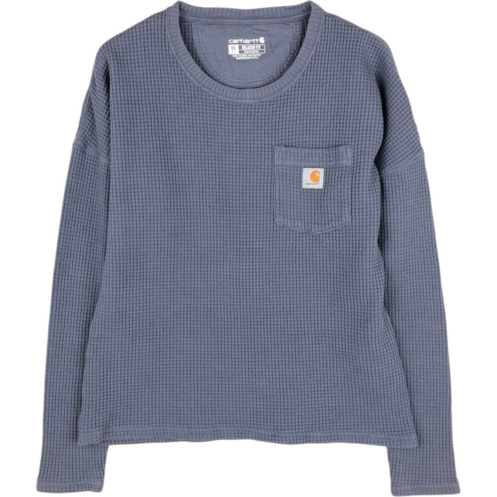 Carhartt Relaxed Fit Thermal Long-Sleeve T-Shirt, Waffle Pattern, Women's Size XS (equivalent) cotton blue type Vintage Second Hand