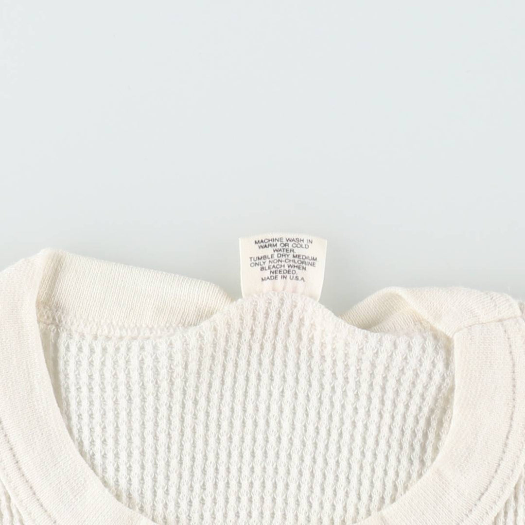 1980'S Hanes Thermal Long-Sleeve T-Shirt, Waffle Knit, Made in USA, Women's Size M (Equivalent), Vintage cotton unbleached Vintage Second Hand