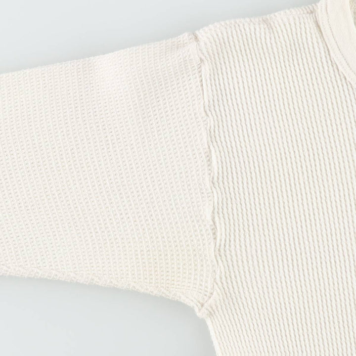 1980'S Hanes Thermal Long-Sleeve T-Shirt, Waffle Knit, Made in USA, Women's Size M (Equivalent), Vintage cotton unbleached Vintage Second Hand