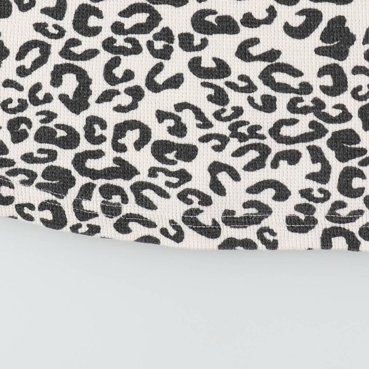 Harley-Davidson Leopard Pattern Motorcycle Thermal Long-Sleeve T-Shirt, Women's Size S (approx.) cotton white type Vintage Second Hand