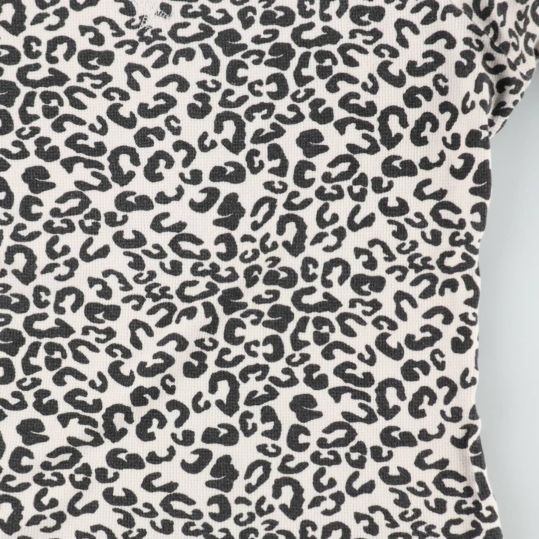 Harley-Davidson Leopard Pattern Motorcycle Thermal Long-Sleeve T-Shirt, Women's Size S (approx.) cotton white type Vintage Second Hand