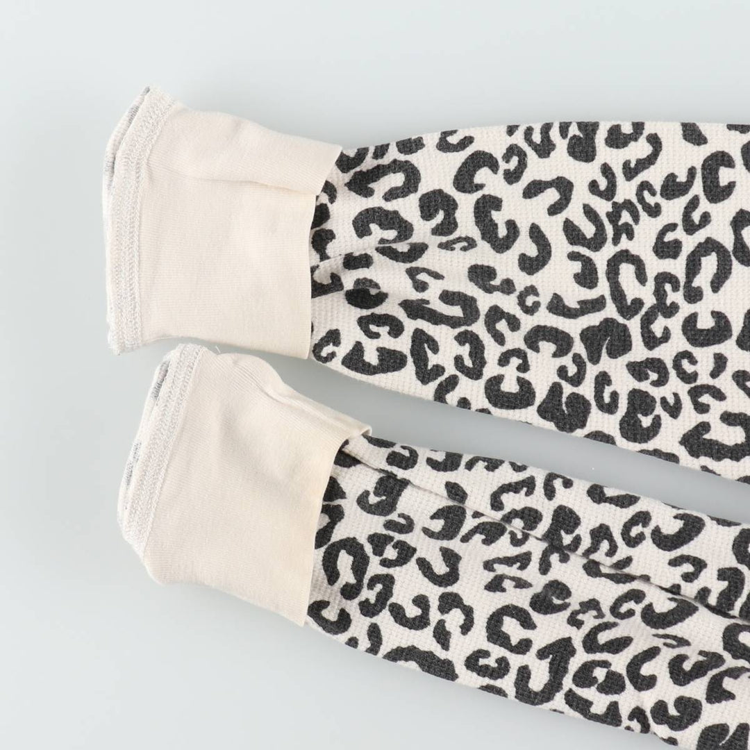 Harley-Davidson Leopard Pattern Motorcycle Thermal Long-Sleeve T-Shirt, Women's Size S (approx.) cotton white type Vintage Second Hand