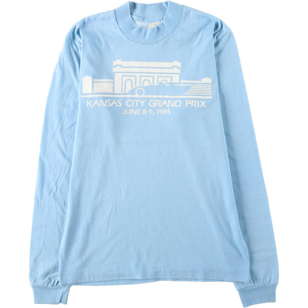 80'S Screen Stars Long-Sleeve T-Shirt, Made in USA, Women's Size M (Equivalent), Vintage cotton Blue type light blue Vintage Second Hand