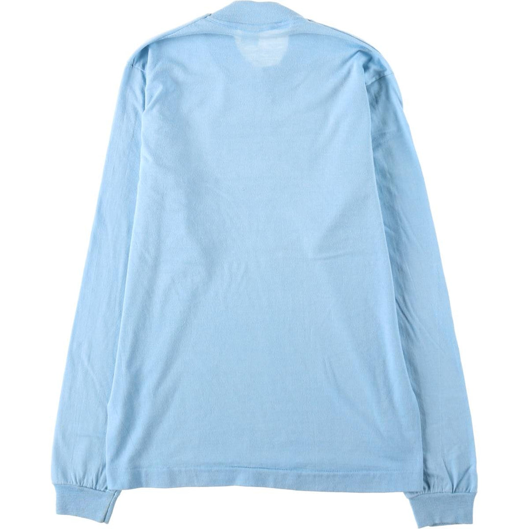 80'S Screen Stars Long-Sleeve T-Shirt, Made in USA, Women's Size M (Equivalent), Vintage cotton Blue type light blue Vintage Second Hand