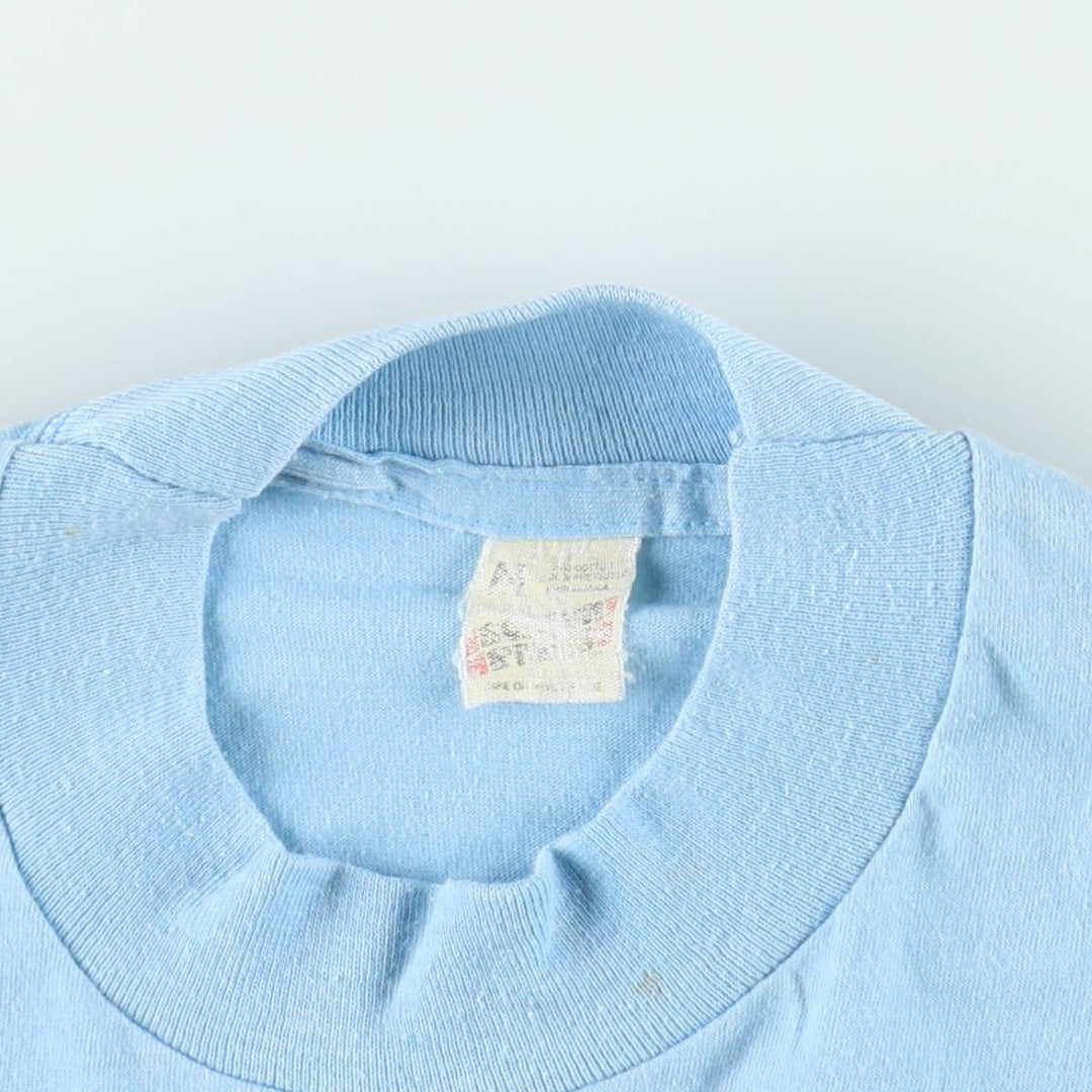 80'S Screen Stars Long-Sleeve T-Shirt, Made in USA, Women's Size M (Equivalent), Vintage cotton Blue type light blue Vintage Second Hand