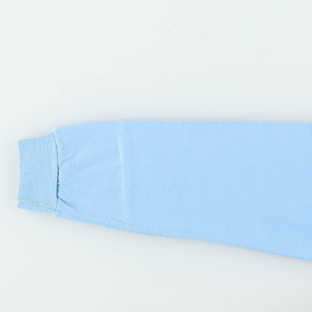 80'S Screen Stars Long-Sleeve T-Shirt, Made in USA, Women's Size M (Equivalent), Vintage cotton Blue type light blue Vintage Second Hand