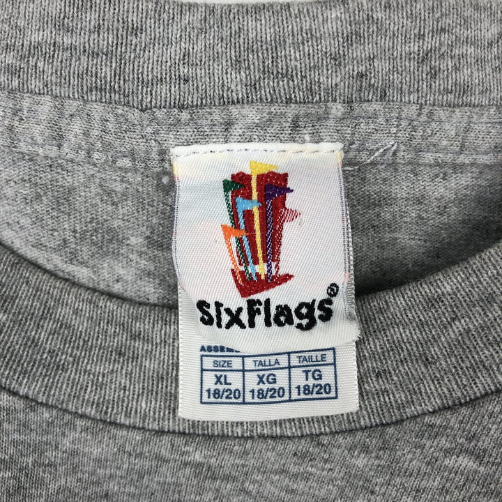 SixFlags LOONEY TUNES Character Print T-Shirt (Women's Size XL) cotton gray type Vintage Second Hand
