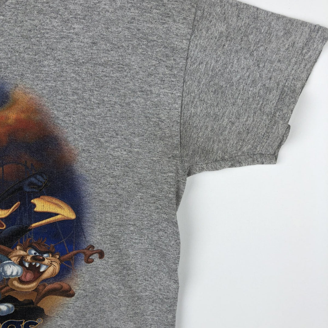 SixFlags LOONEY TUNES Character Print T-Shirt (Women's Size XL) cotton gray type Vintage Second Hand