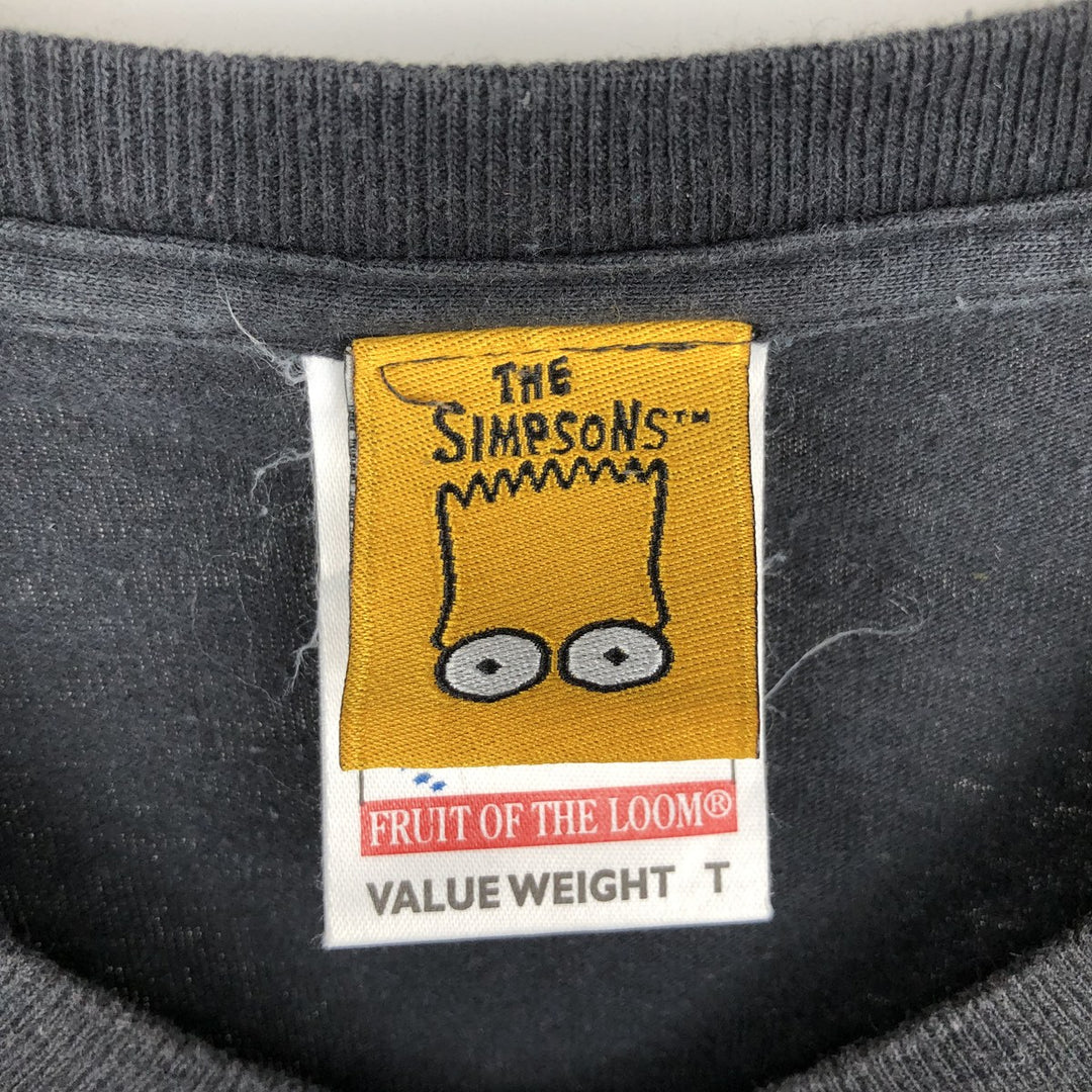 2000'S Screen Stars THE SIMPSONS V-neck parody character print T-shirt, women's size M equivalent. cotton black type Vintage Second Hand