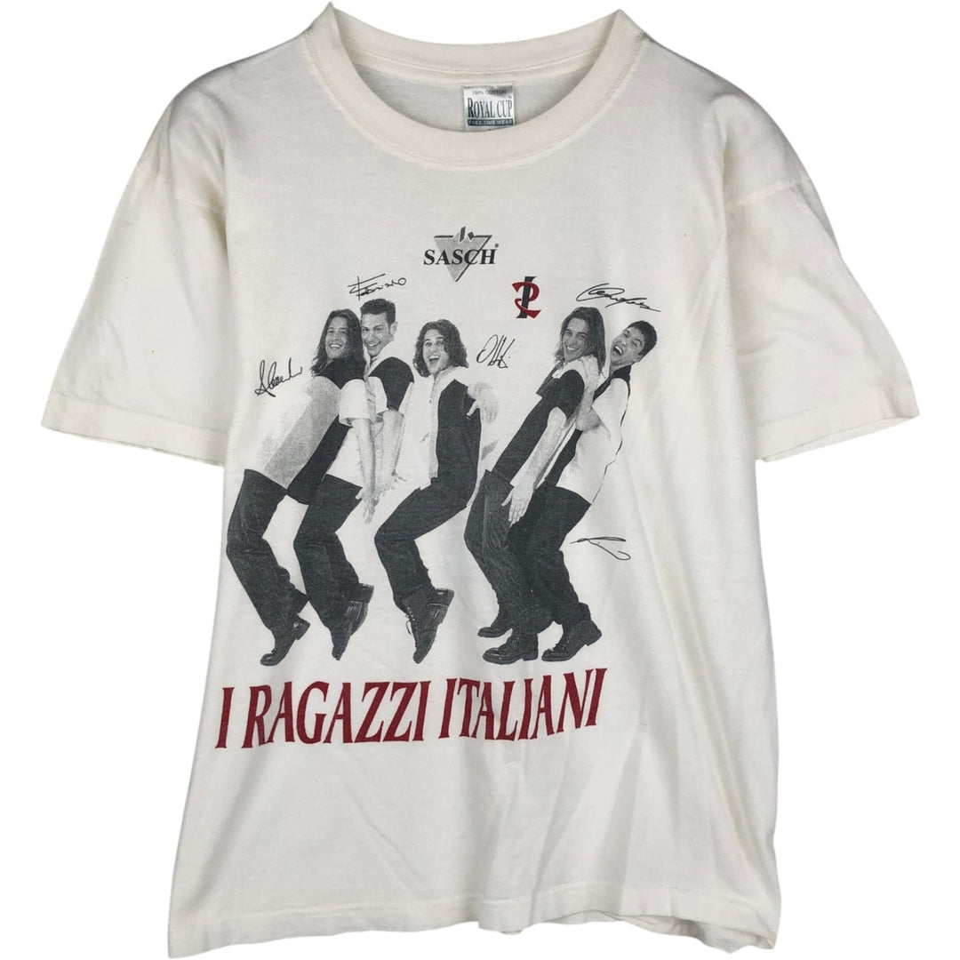 ROYAL CUP I RAGAZZI ITALIANI Band T-shirt (Women's Size S) cotton white type Vintage Second Hand