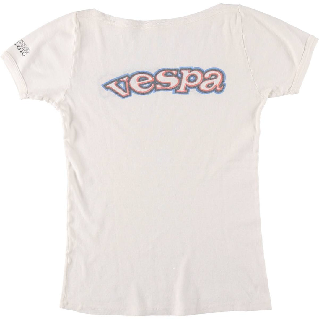 Vespa advertising T-shirt, women's size S (approx.), vintage. unclear white type Vintage Second Hand