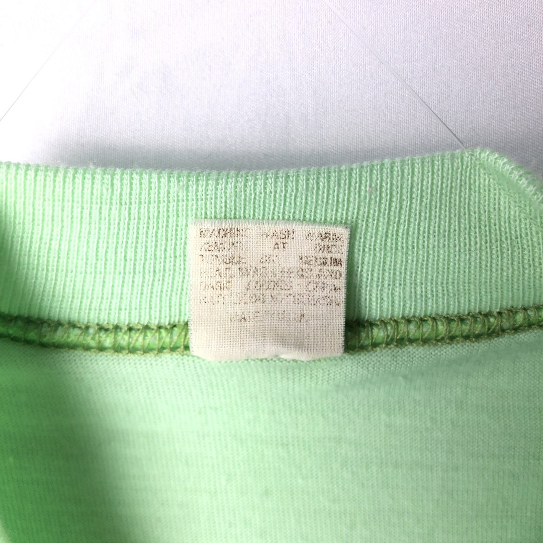 70'S SPRUCE Print T-Shirt, Made in USA, Men's Size S (Equivalent), Vintage polyester Mint green Vintage Second Hand