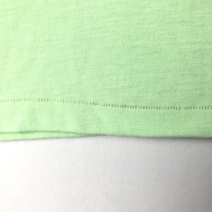 70'S SPRUCE Print T-Shirt, Made in USA, Men's Size S (Equivalent), Vintage polyester Mint green Vintage Second Hand