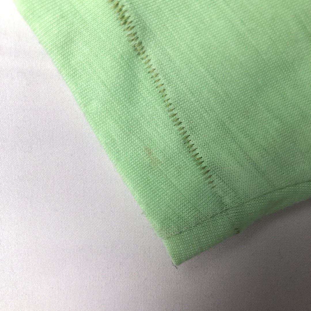70'S SPRUCE Print T-Shirt, Made in USA, Men's Size S (Equivalent), Vintage polyester Mint green Vintage Second Hand