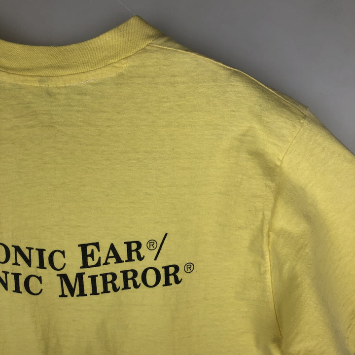 80'S Hanes BEEFY-T Orange Tag Back Print T-Shirt Made in USA Men's Size L (Equivalent) Vintage cotton yellow type Vintage Second Hand