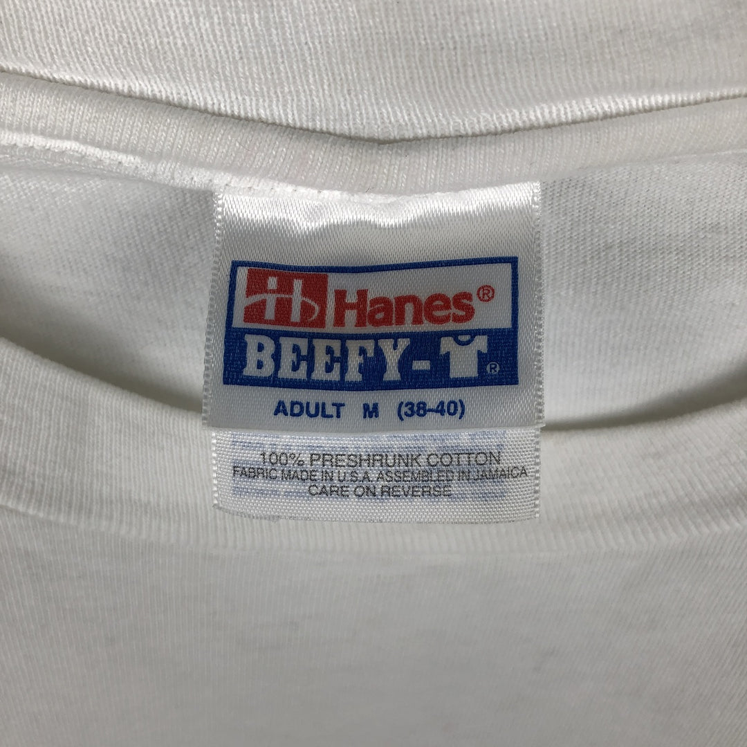 90'S Hanes BEEFY-T Floral Print T-Shirt, Women's Size M (approx.), Vintage cotton white type Vintage Second Hand