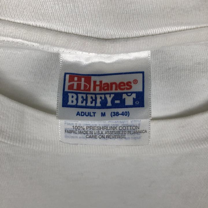 90'S Hanes BEEFY-T Floral Print T-Shirt, Women's Size M (approx.), Vintage cotton white type Vintage Second Hand