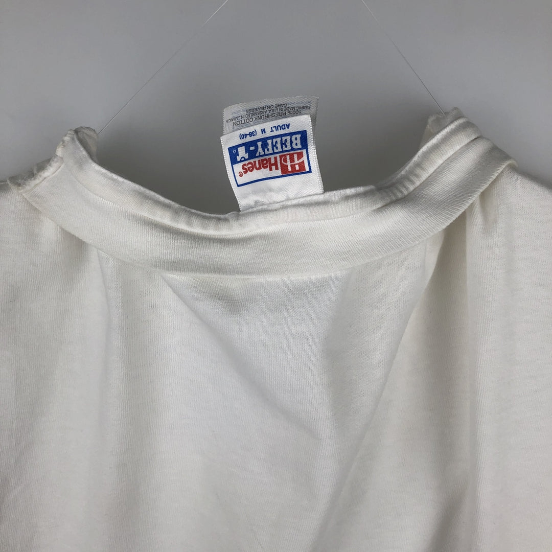 90'S Hanes BEEFY-T Floral Print T-Shirt, Women's Size M (approx.), Vintage cotton white type Vintage Second Hand