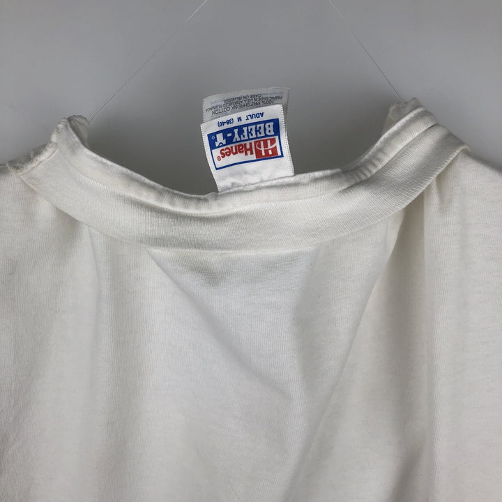 90'S Hanes BEEFY-T Floral Print T-Shirt, Women's Size M (approx.), Vintage cotton white type Vintage Second Hand