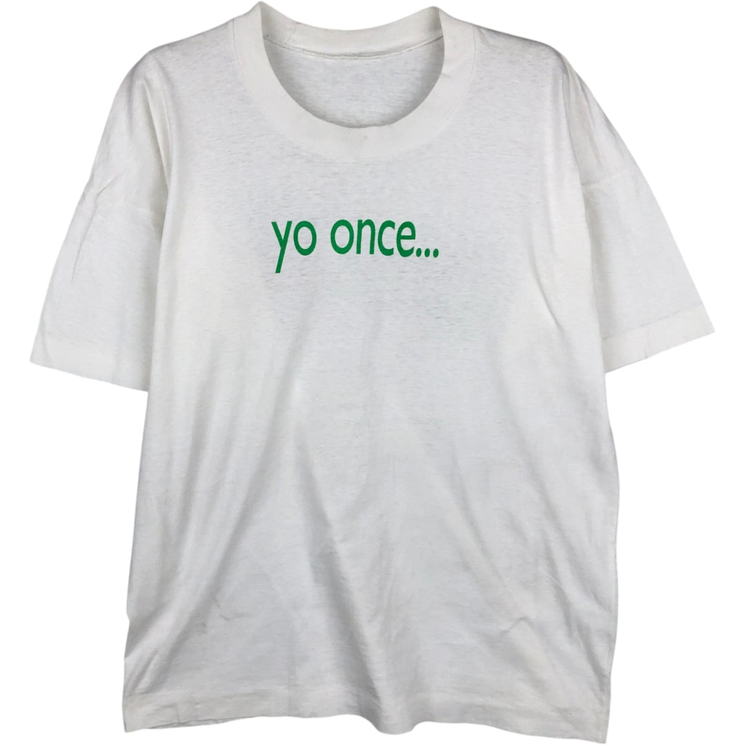 1990'S Seville World Expo Spanish Association for the Blind ONCE Print T-Shirt Women's Size L (approx.) Vintage unclear white type Vintage Second Hand
