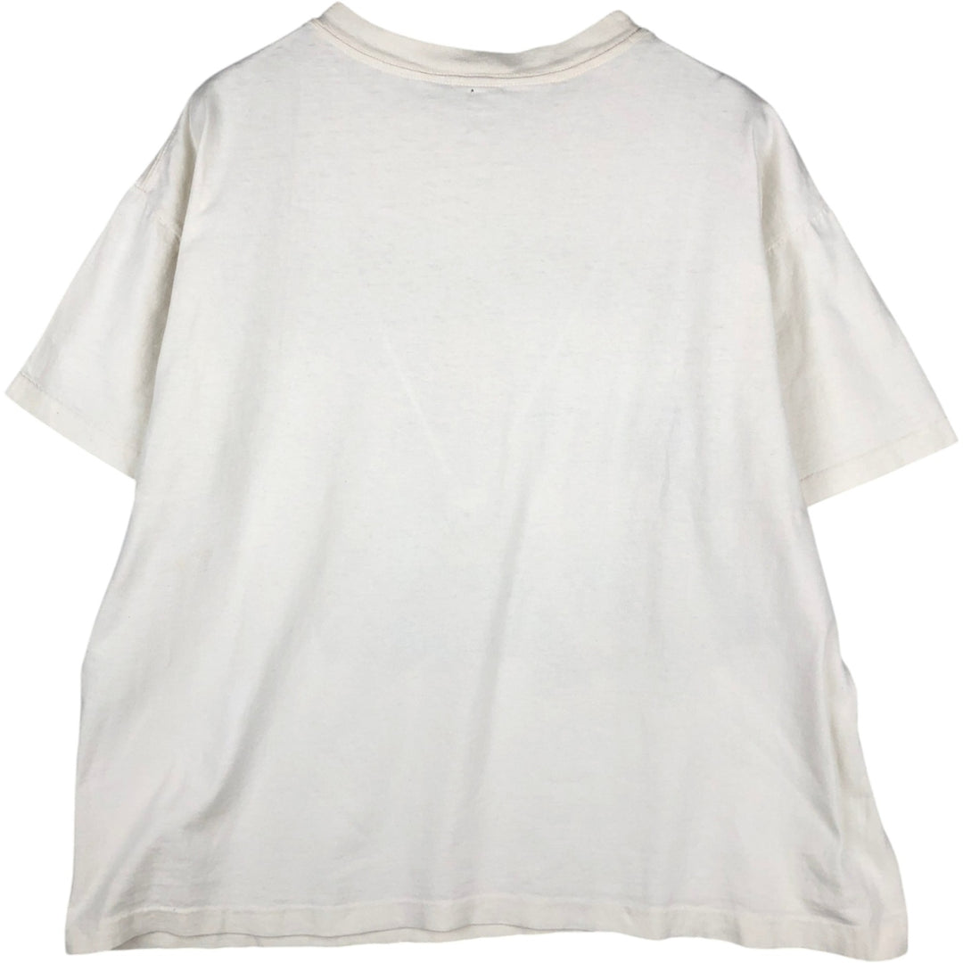 Frog Pattern Animal T-Shirt, Men's XL (approx.), Vintage unclear white type Vintage Second Hand