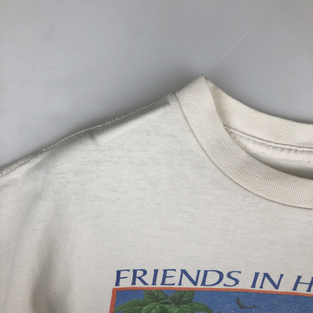 Frog Pattern Animal T-Shirt, Men's XL (approx.), Vintage unclear white type Vintage Second Hand