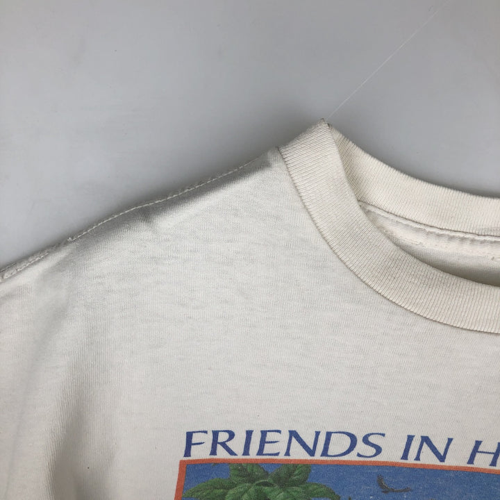 Frog Pattern Animal T-Shirt, Men's XL (approx.), Vintage unclear white type Vintage Second Hand