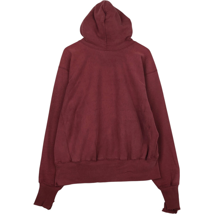 90'S Champion 3-Print College Sweatshirt Pullover Hoodie, Men's XL (Equivalent), Vintage unclear red type reddish brown Vintage Second Hand
