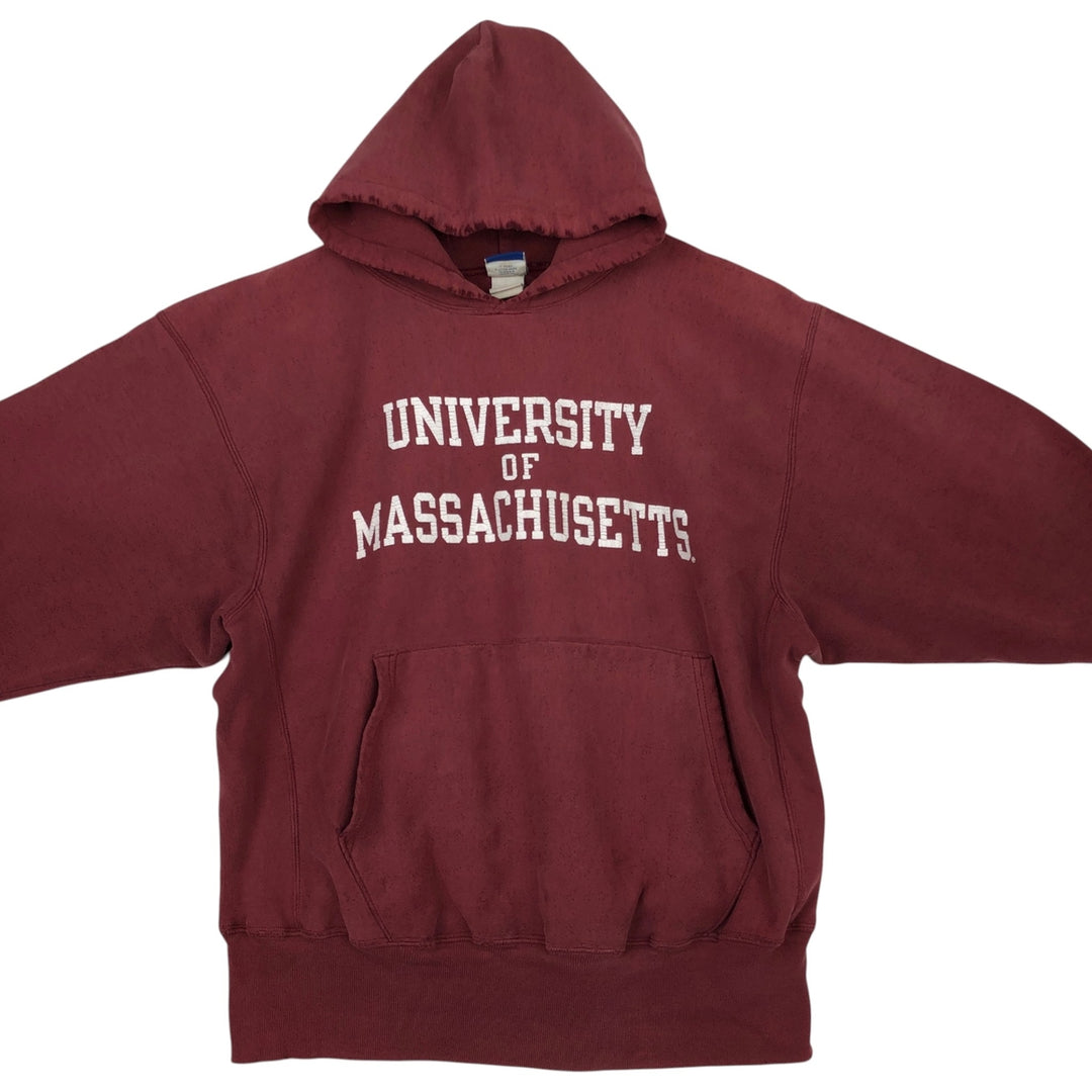 90'S Champion 3-Print College Sweatshirt Pullover Hoodie, Men's XL (Equivalent), Vintage unclear red type reddish brown Vintage Second Hand