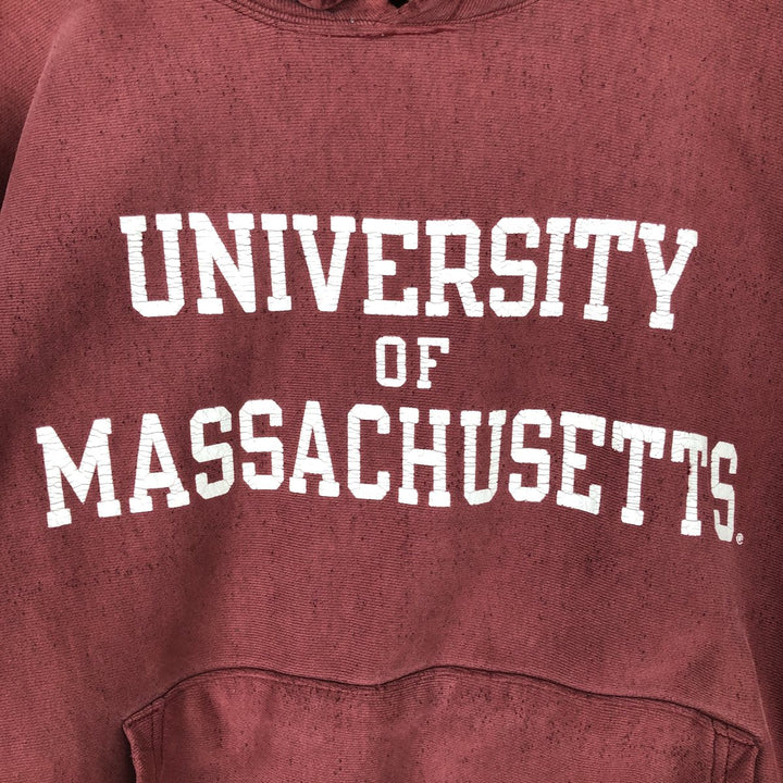 90'S Champion 3-Print College Sweatshirt Pullover Hoodie, Men's XL (Equivalent), Vintage unclear red type reddish brown Vintage Second Hand