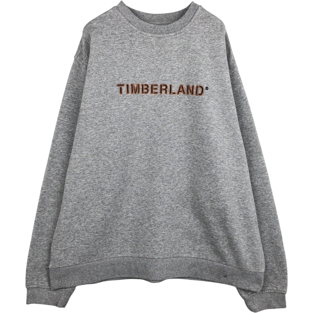 Timberland logo sweatshirt, men's size XL (approx.) cotton gray type Vintage Second Hand