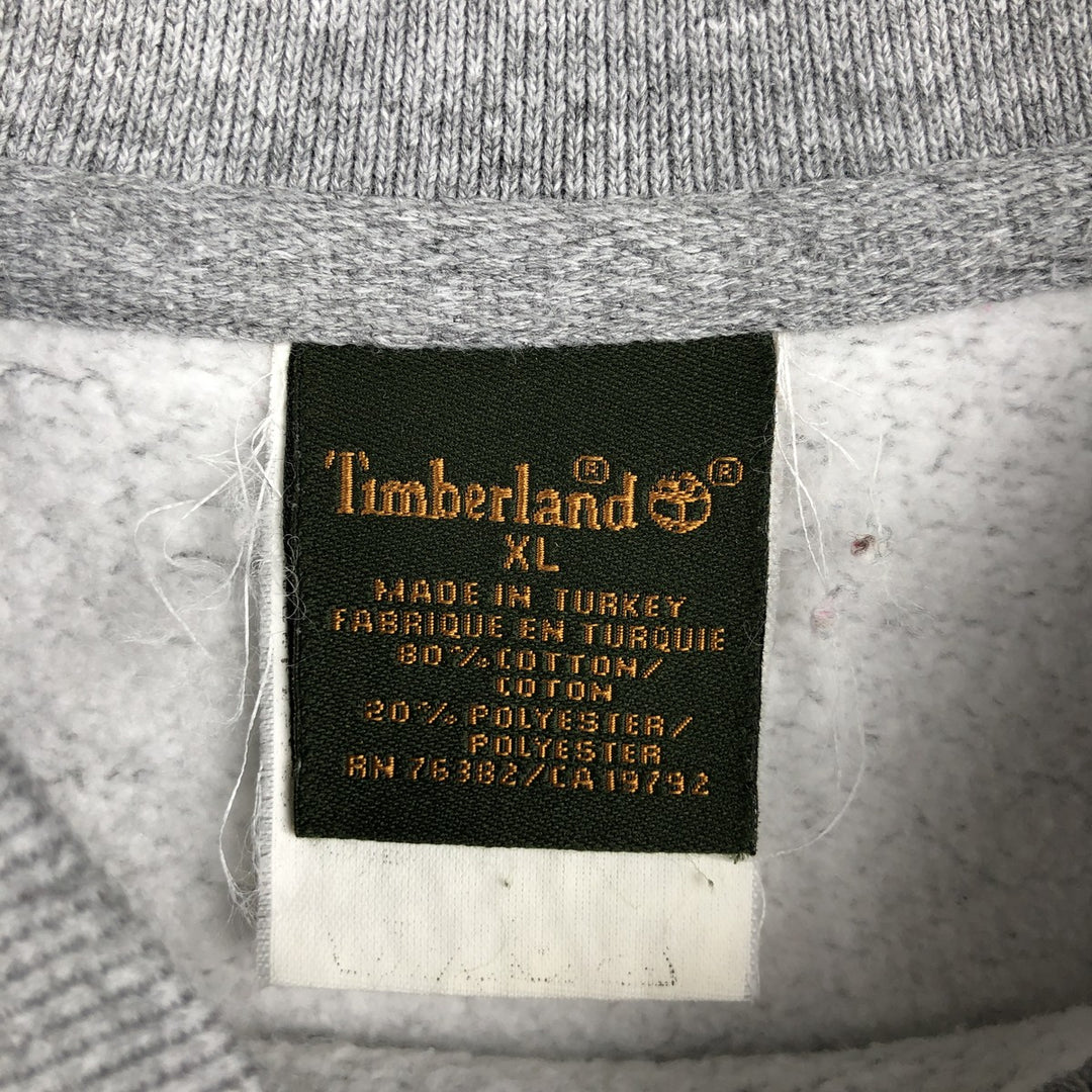 Timberland logo sweatshirt, men's size XL (approx.) cotton gray type Vintage Second Hand