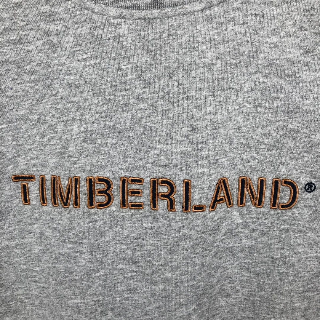 Timberland logo sweatshirt, men's size XL (approx.) cotton gray type Vintage Second Hand