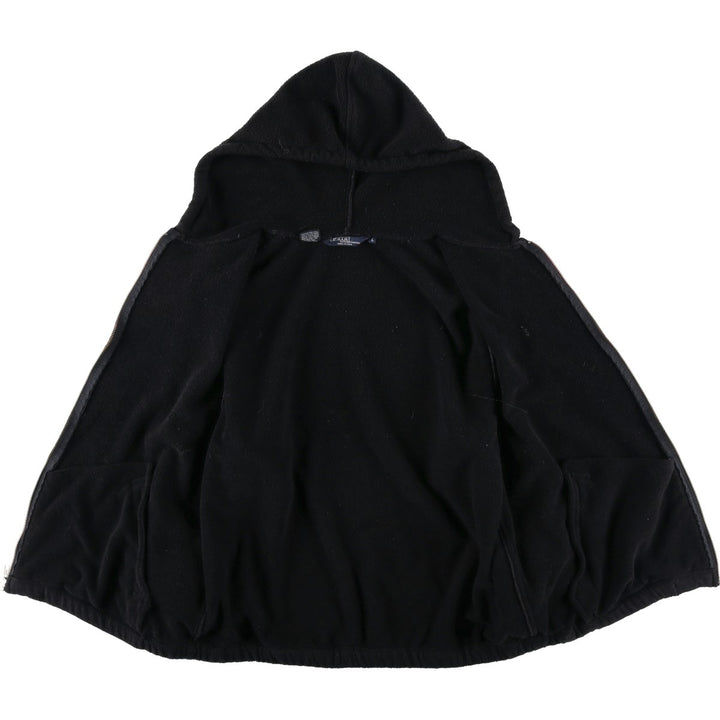 1990'S Ralph Lauren POLO by Ralph Lauren Fleece Full-Zip Hoodie, Made in USA, Men's Size L (approx.), Vintage polyester black type Vintage Second Hand