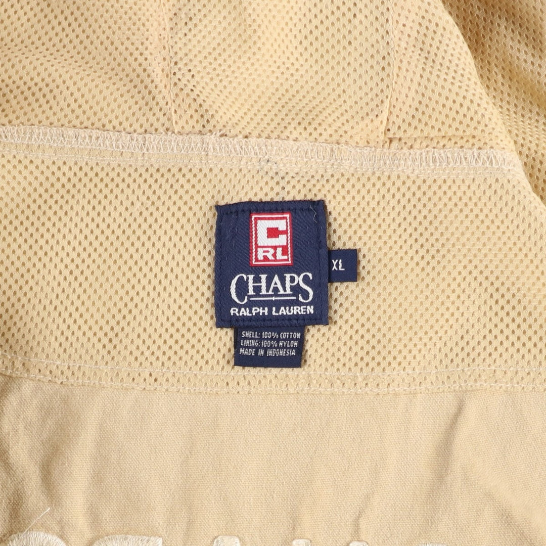 Ralph Lauren CHAPS cotton hoodie, men's size XL. cotton unbleached Vintage Second Hand