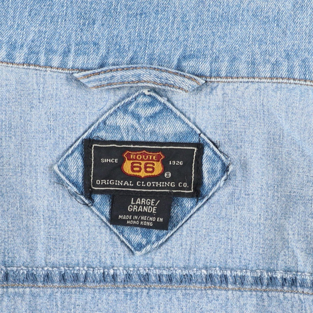 90'S ROUTE 66 Denim Jacket, Men's Size L (approx.), Vintage cotton blue type Vintage Second Hand