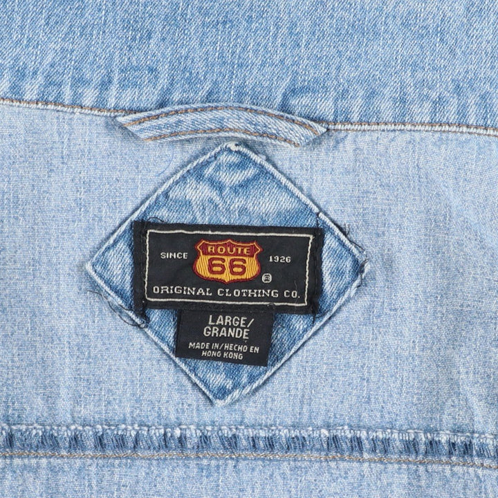 90'S ROUTE 66 Denim Jacket, Men's Size L (approx.), Vintage cotton blue type Vintage Second Hand