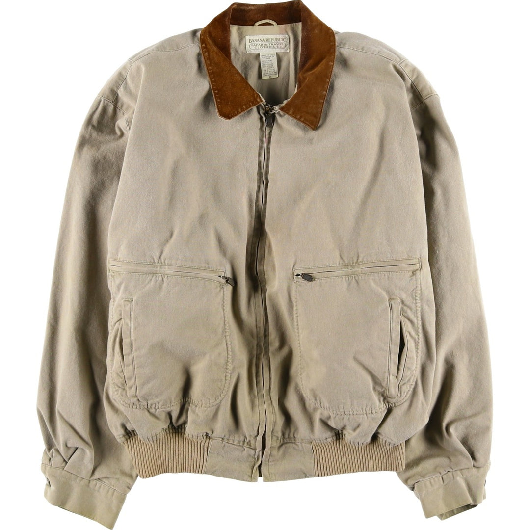 1980'S Banana Republic Cotton Jacket, Men's Size M (approx.), Vintage cotton Beige type Vintage Second Hand