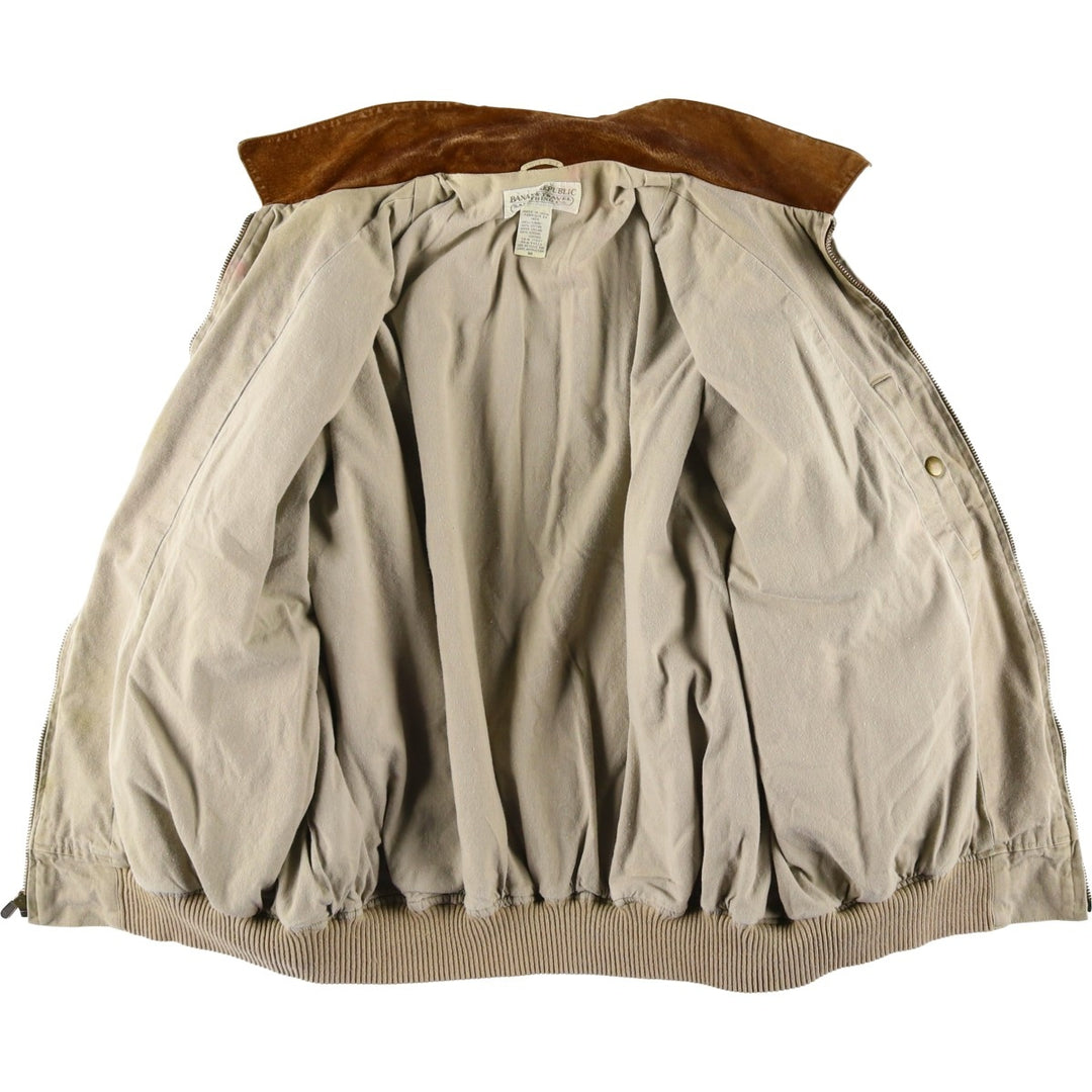 1980'S Banana Republic Cotton Jacket, Men's Size M (approx.), Vintage cotton Beige type Vintage Second Hand